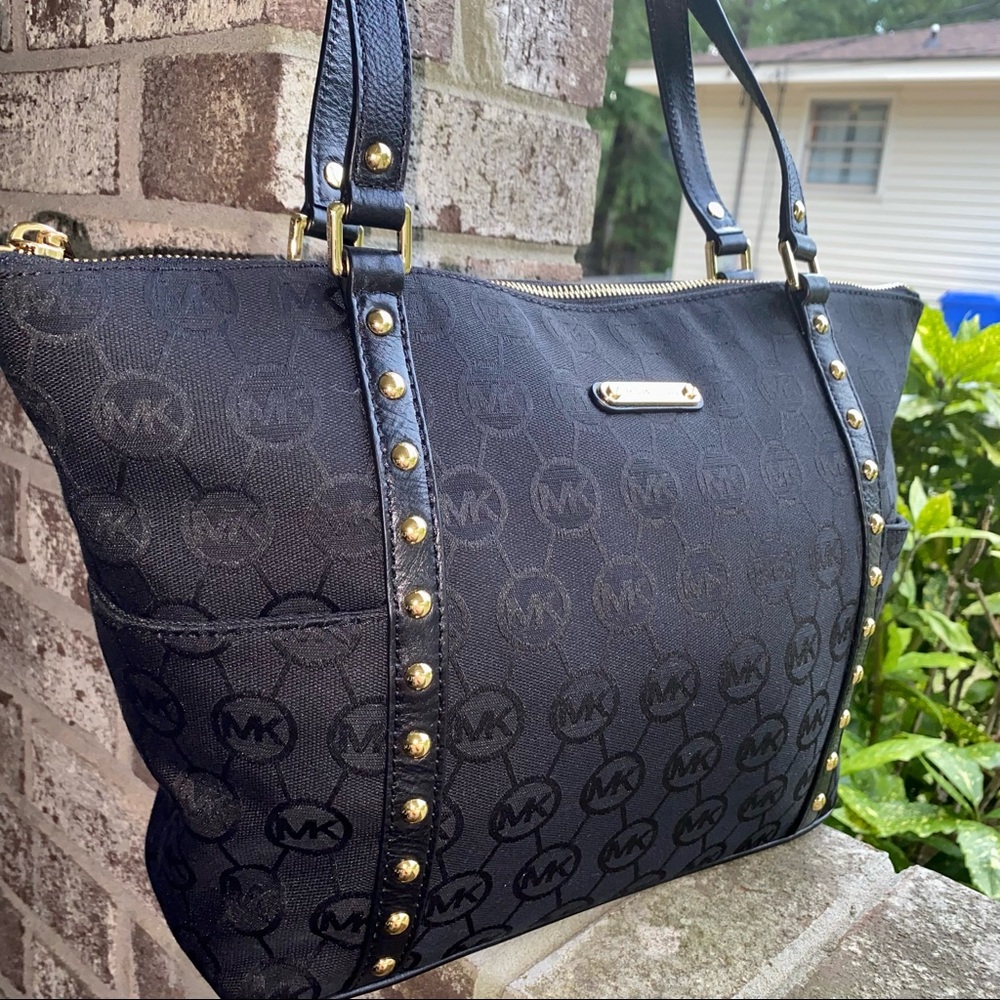 NWOT MK Black/Gold Canvas Tote
